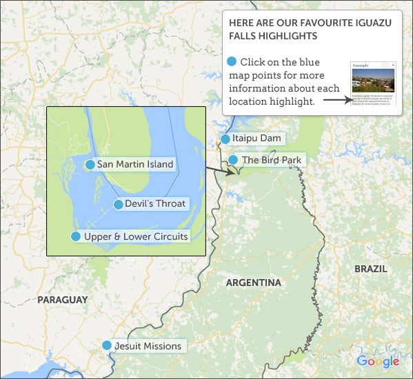 Iguazu Falls travel guide Helping - Iguazu Falls Map