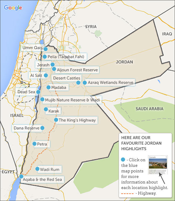 Jordan Map Highlights