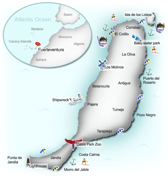 Map of Fuerteventura
