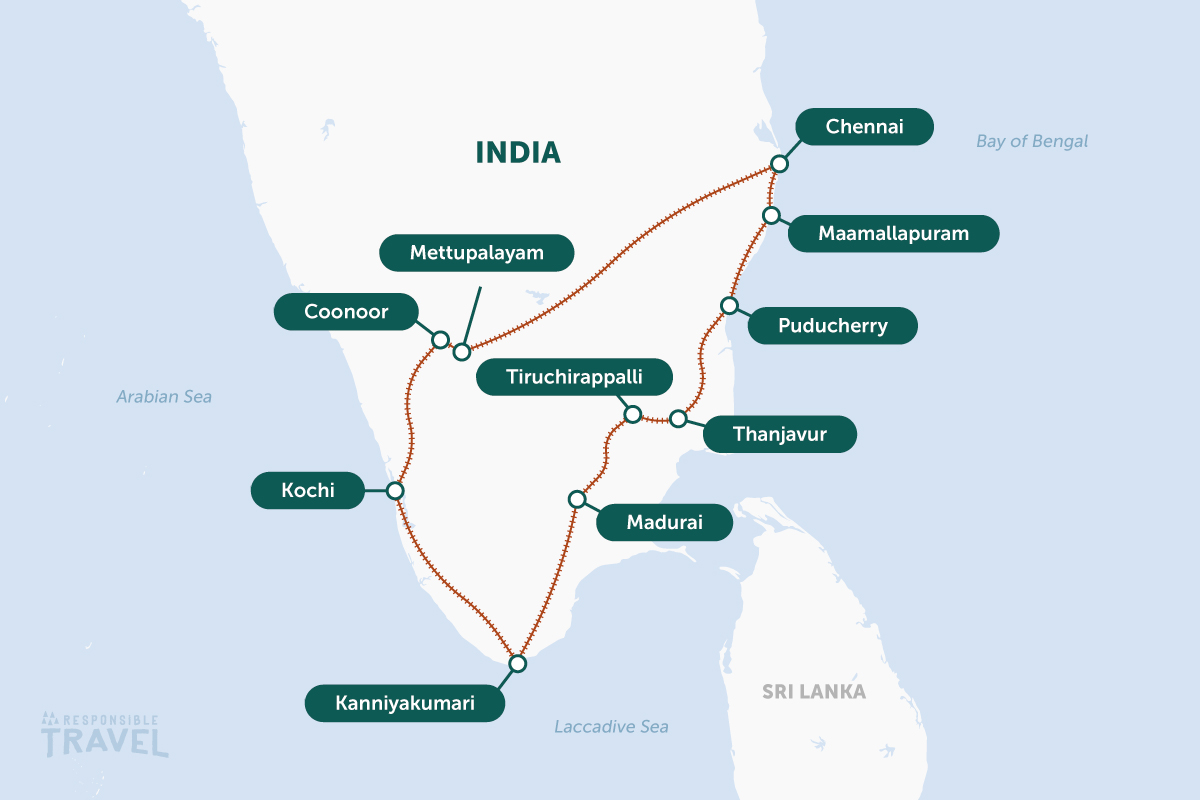South India railway routes map
