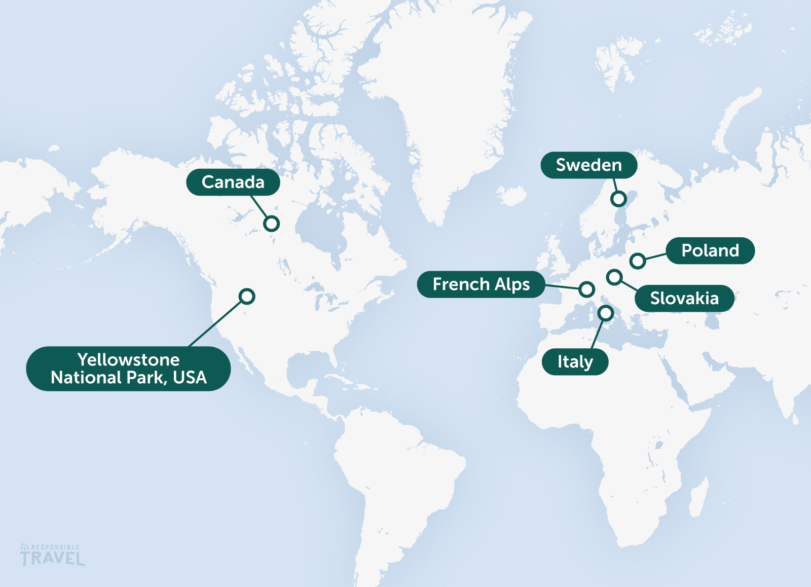 Wolf tracking holidays map