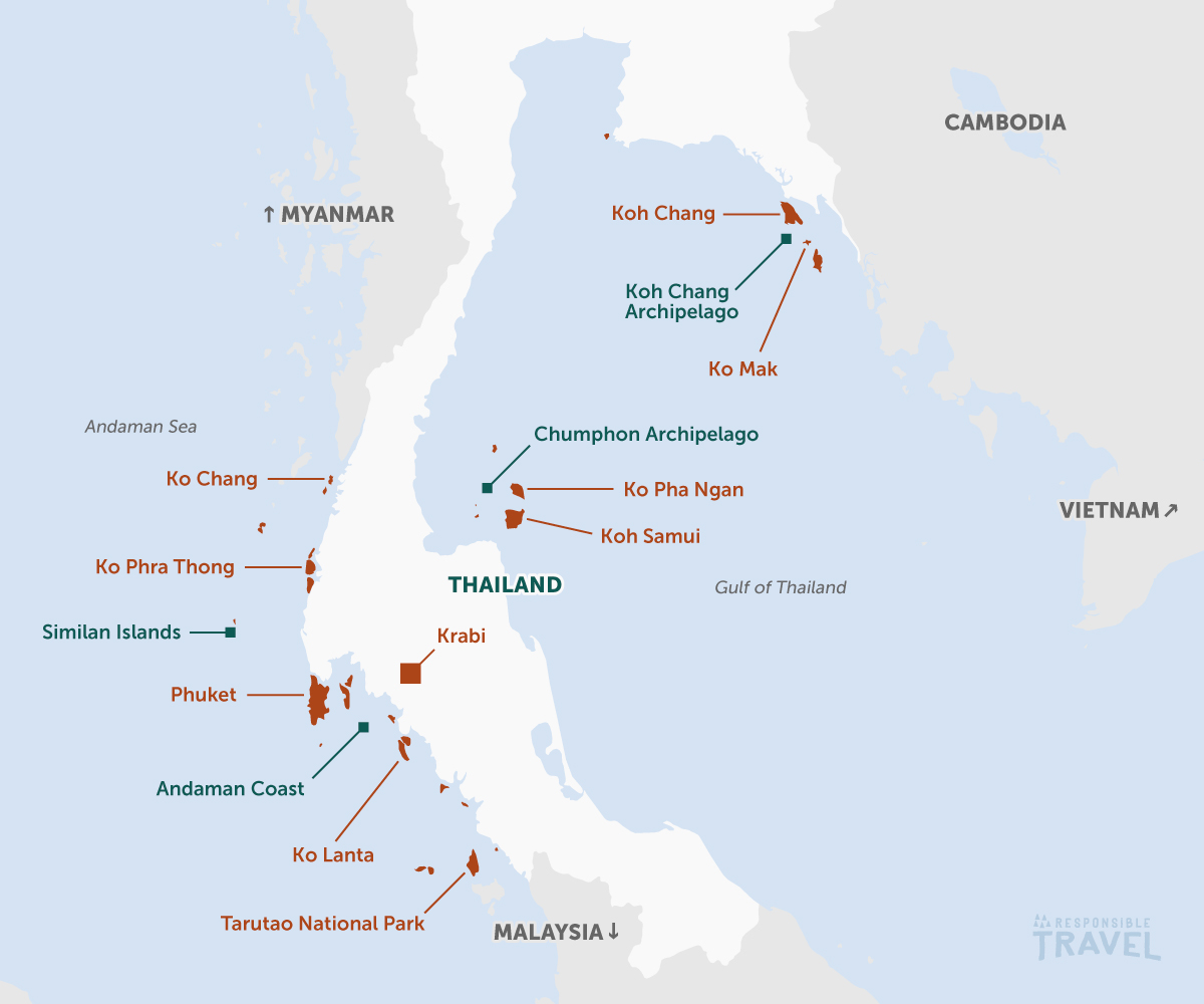 Thailand islands map