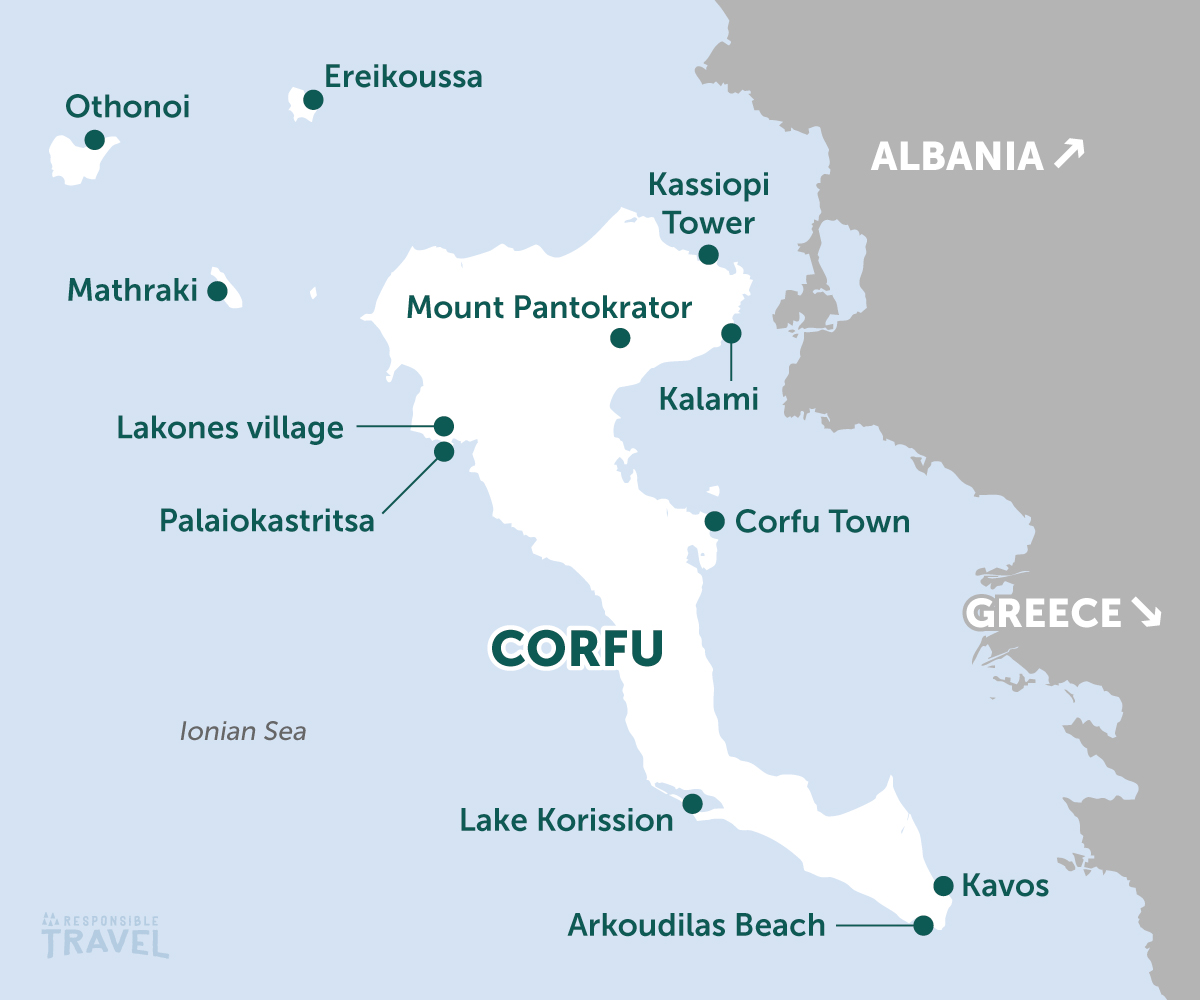 Corfu map, Greece