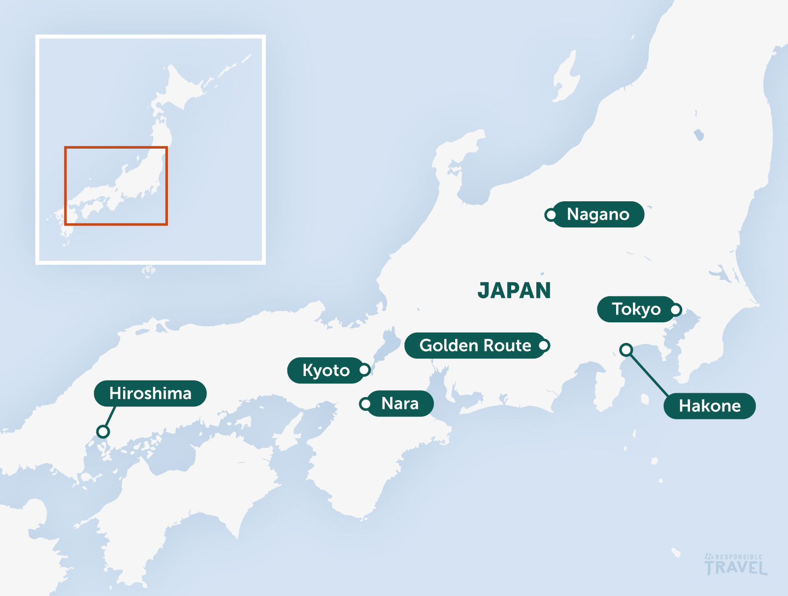 Japan cultural highlights map