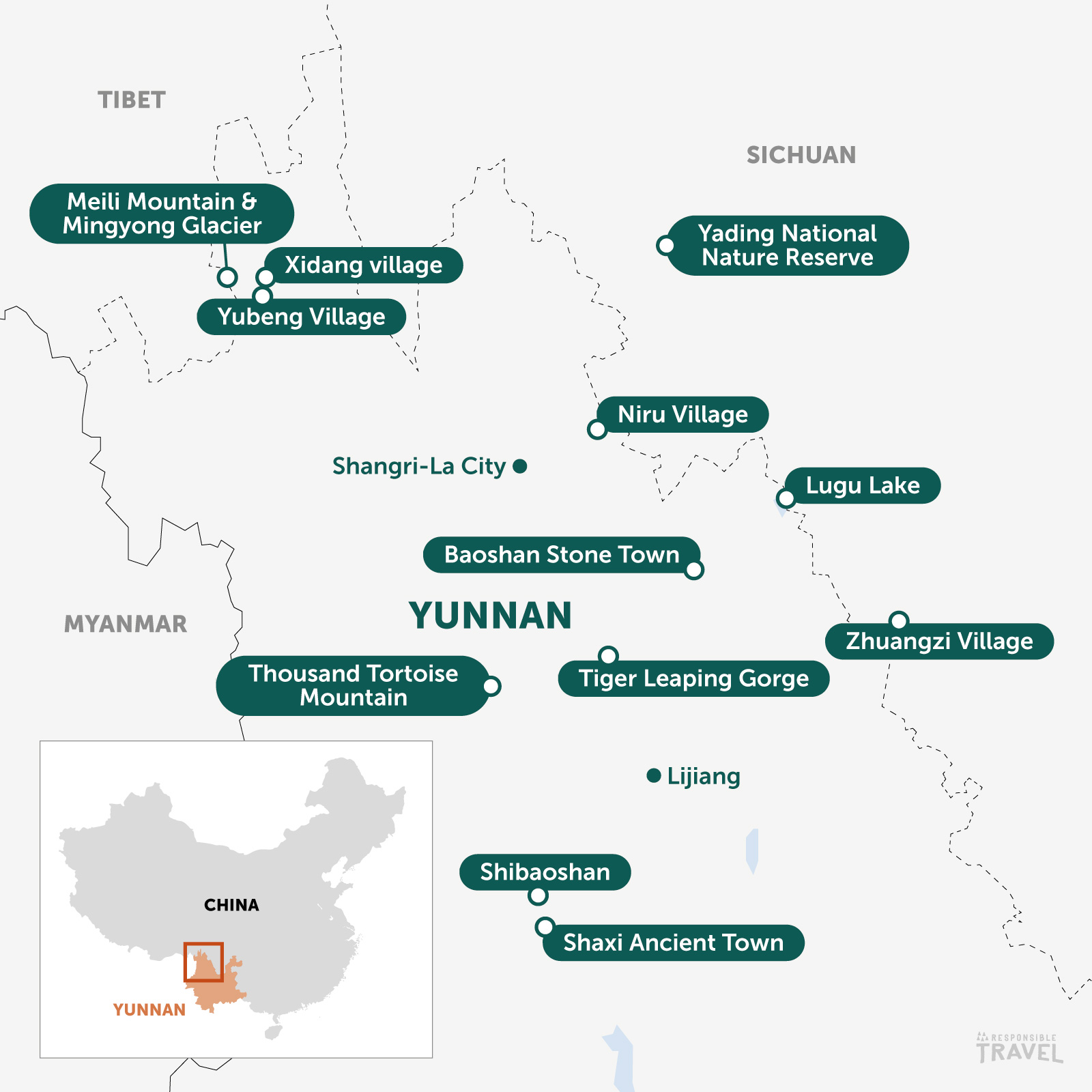 Yunnan walking map