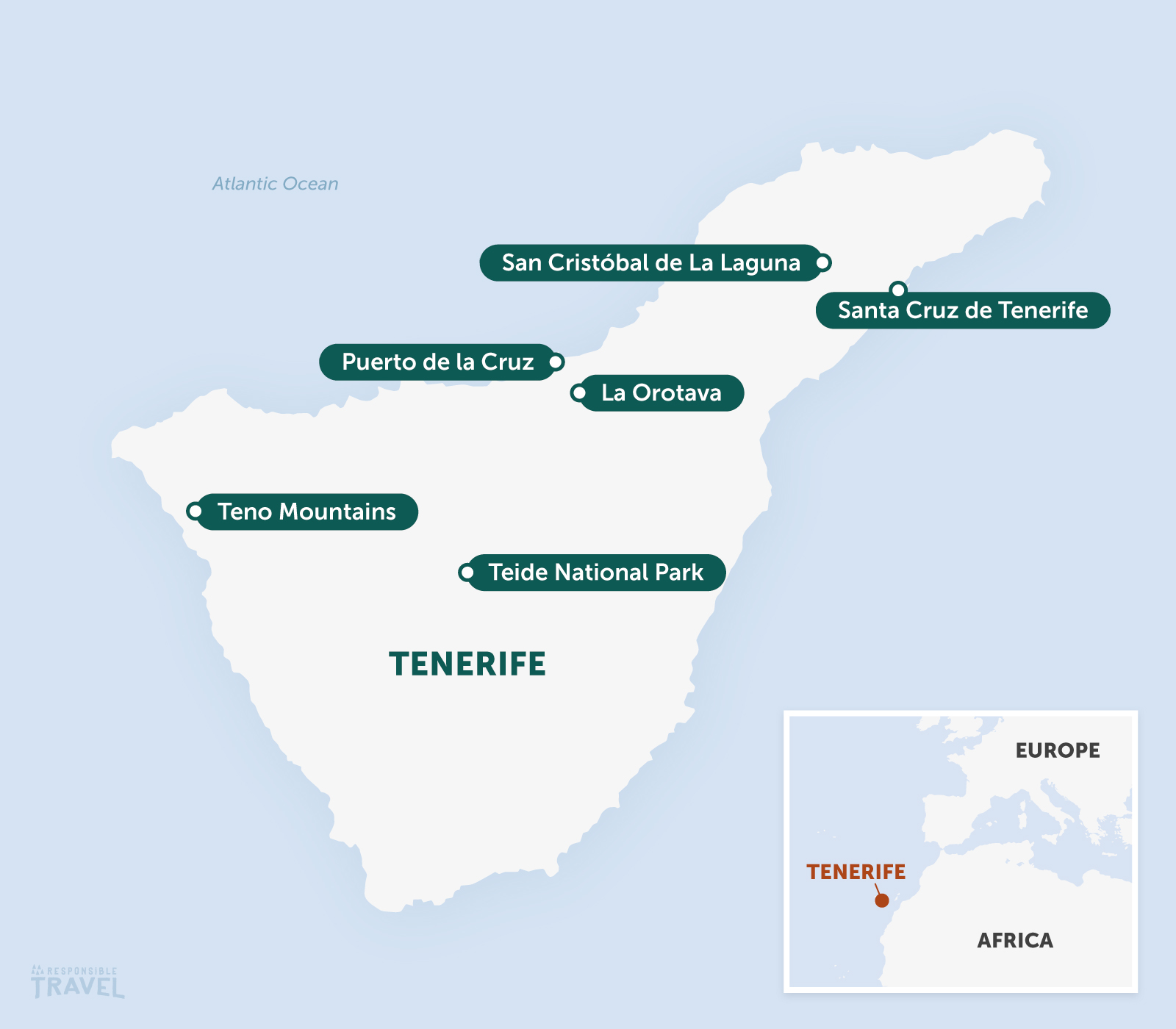Tenerife hightlights map