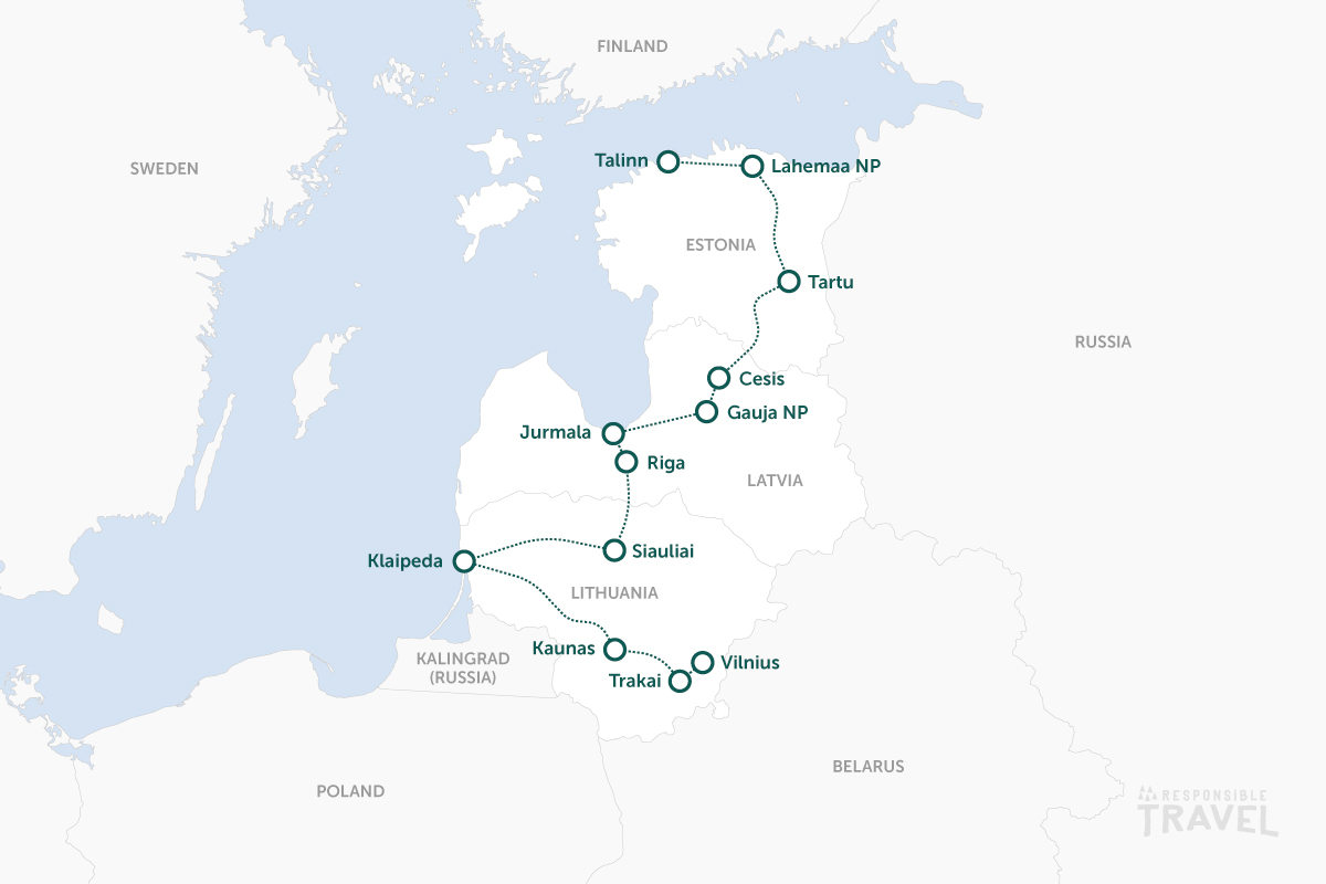 Baltics route map: Estonia, Latvia and Lithuania