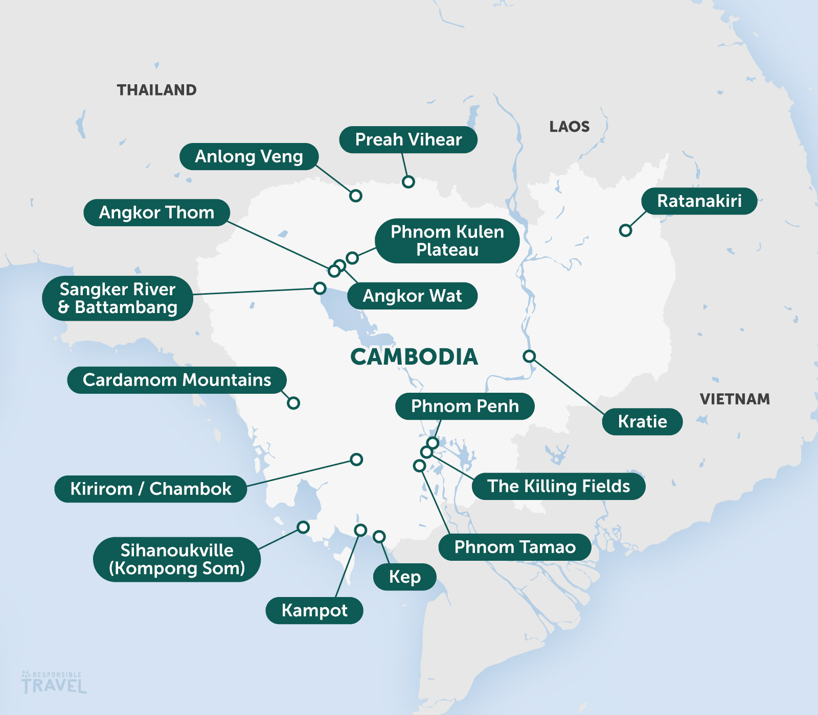Cambodia highlights map