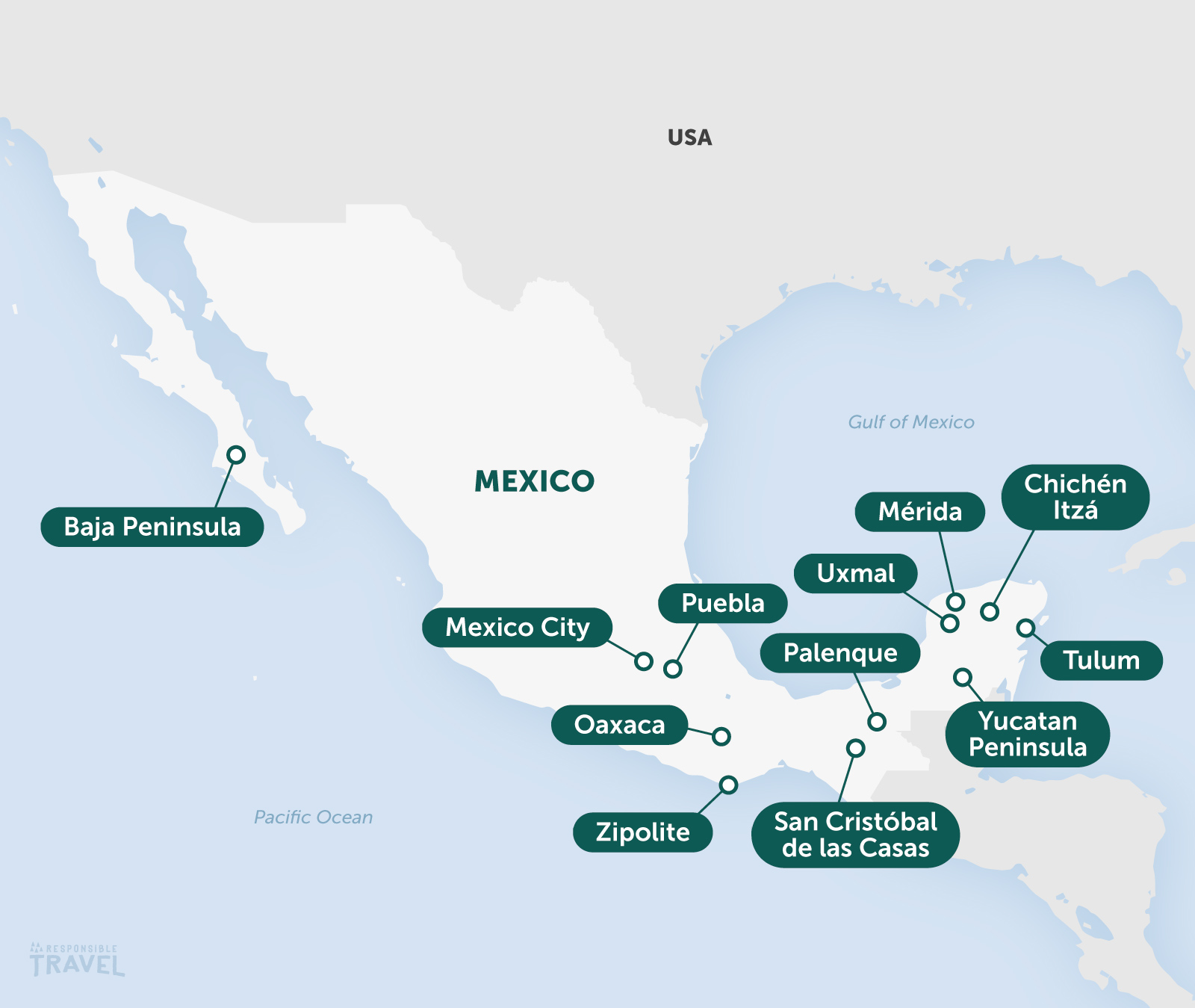 Mexico highlights map
