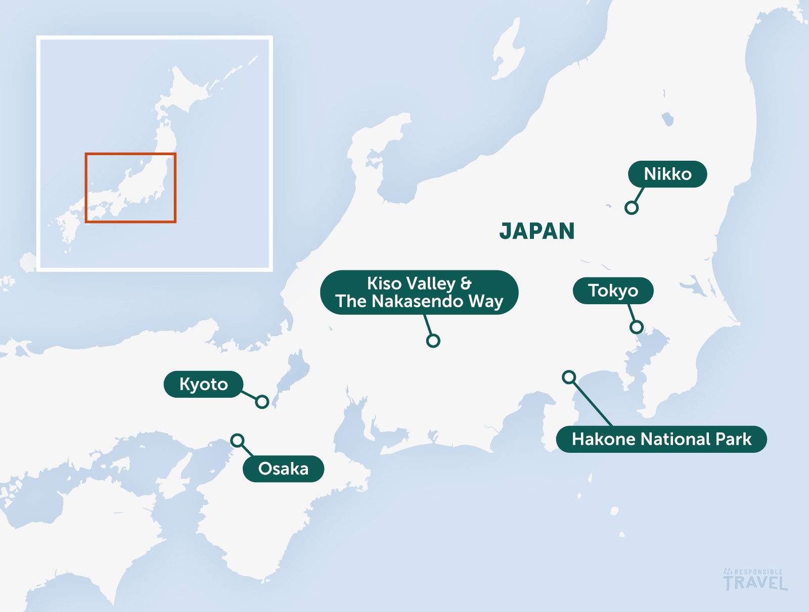 Japan budget holidays map