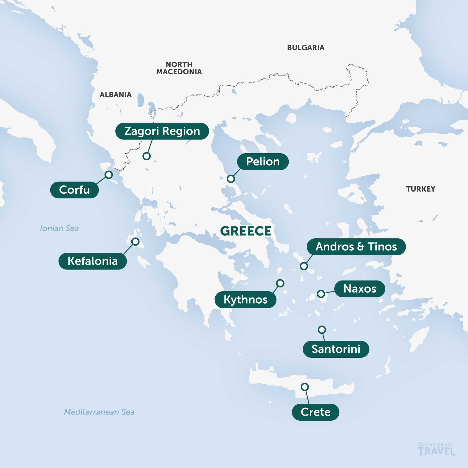 Best places to walk in Greece map