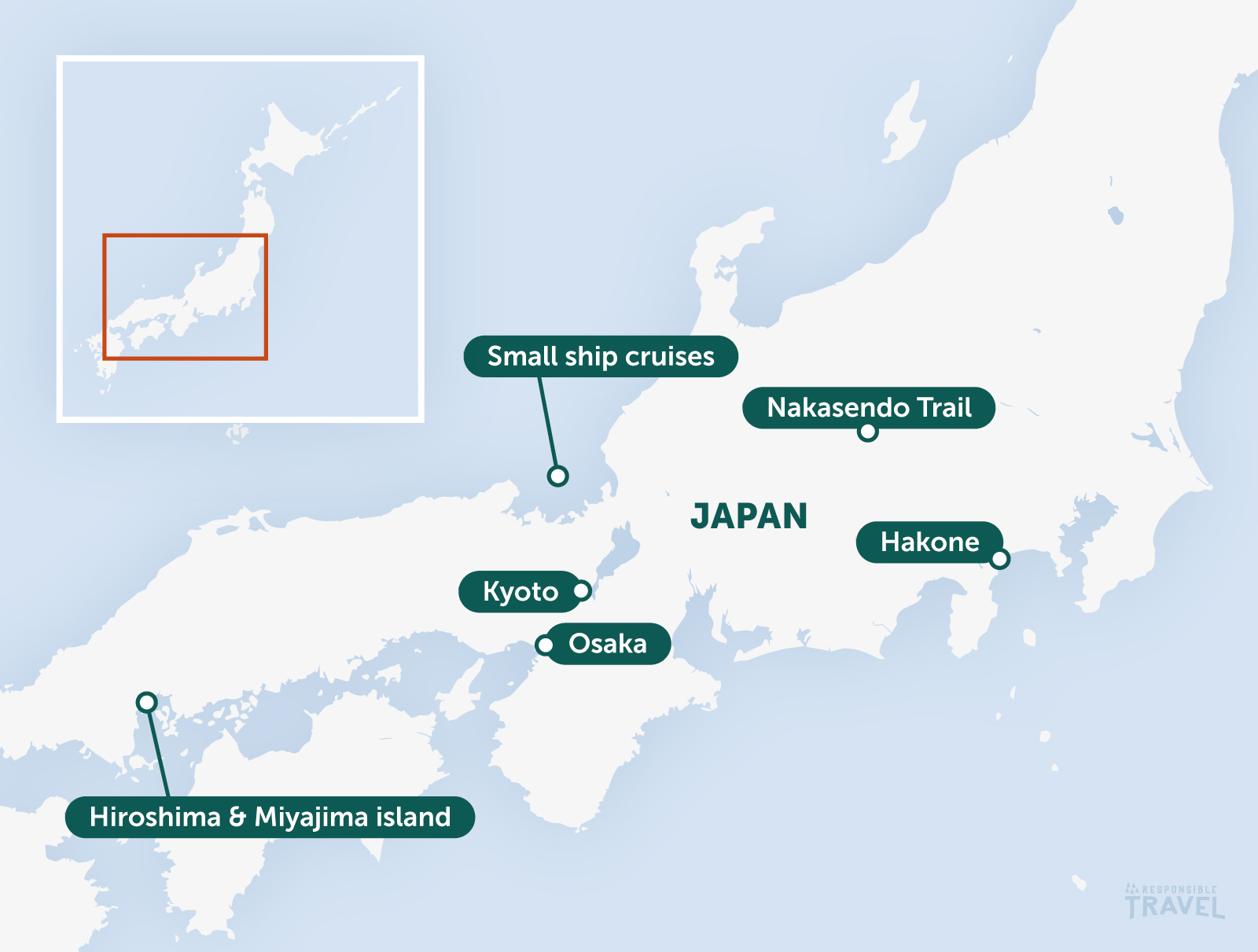Japan luxury holidays map