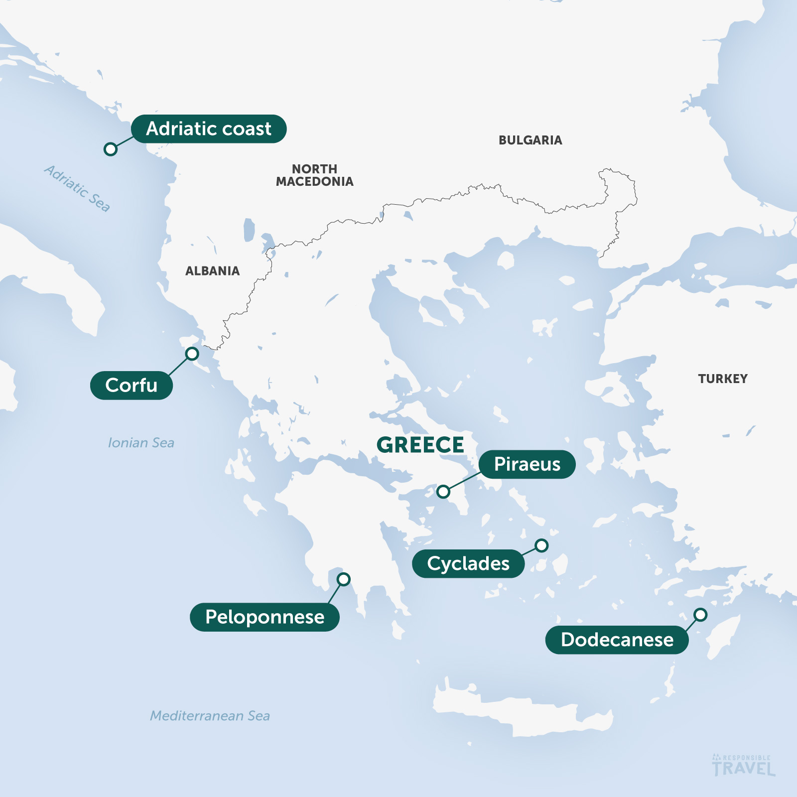 Greece small ship cruising map