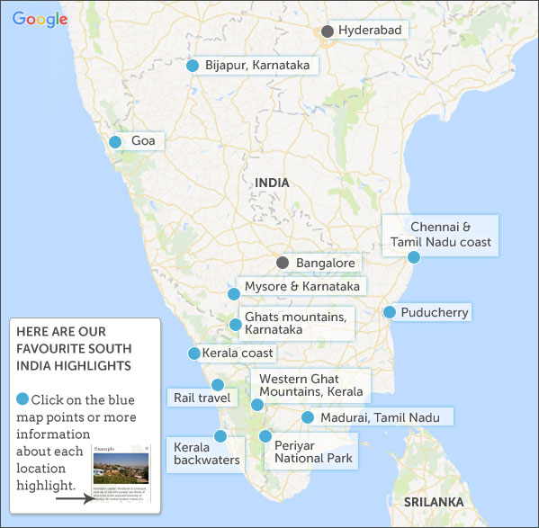 South India Map Highlights