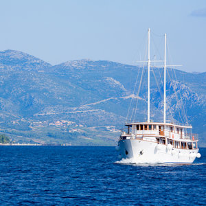 Small ship cruising in Croatia