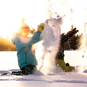 Activities on a family winter holiday