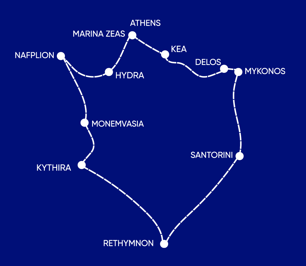 Classical Greece cruise map