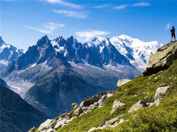 Alpine walking in Mont Blanc
