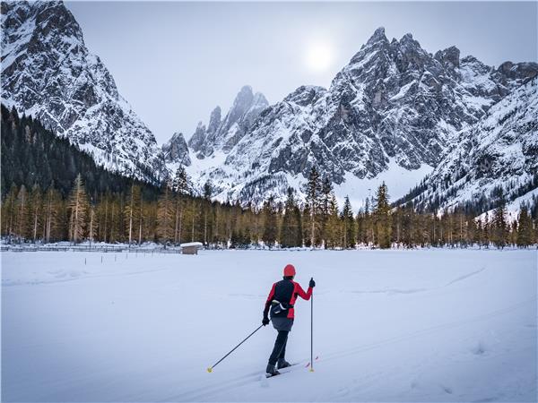 Cross country skiing holiday in the Dolomites, Italy