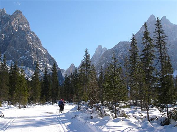 Cross country skiing holiday in the Dolomites, Italy