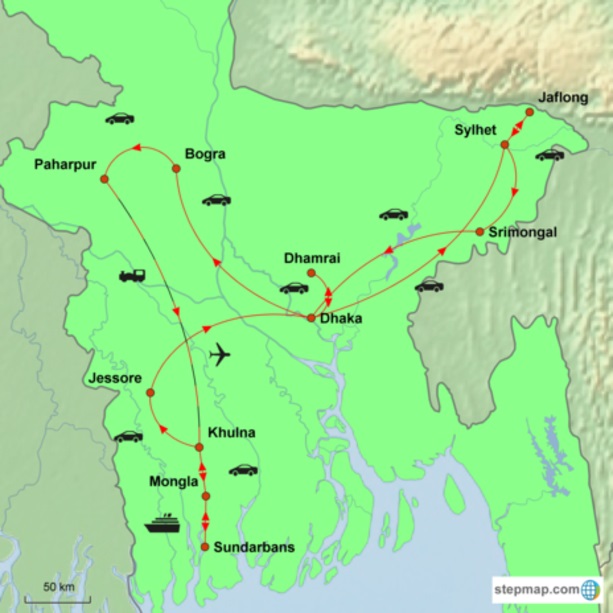 my travel map bangladesh