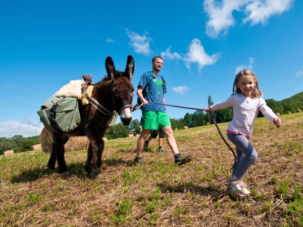 Family walking holidays with a donkey, France