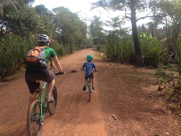 Cambodia family cycling holiday