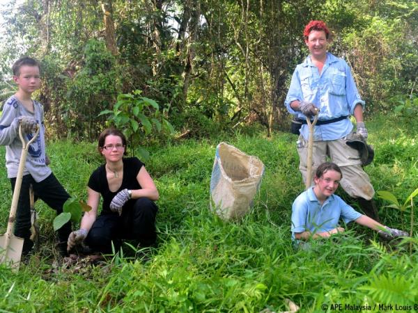 Family volunteering in Borneo