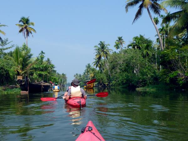 Kayaking in the Keralan Backwaters