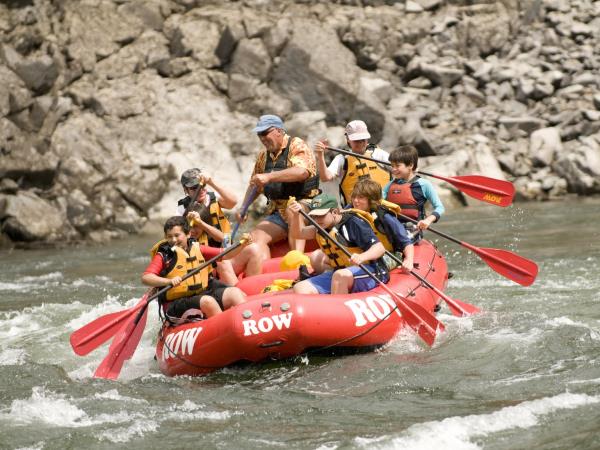 Family rafting holiday on the Salmon River, Idaho, USA