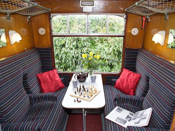 Cornwall converted railway carriage, England