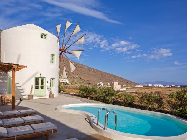 Santorini villa holiday in a converted windmill, Greece