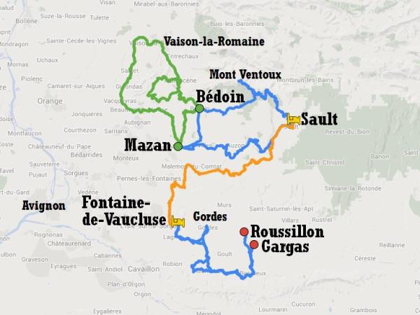 Provence self guided cycling holiday, Ventoux & Luberon