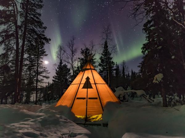 New year Northern Lights holiday, Sweden