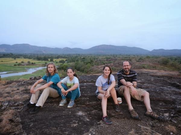 Family volunteering with elephants in Sri Lanka
