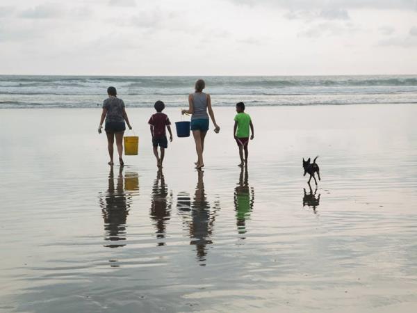 Family volunteering with turtles in Costa Rica