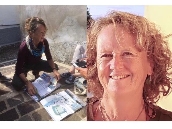 Concertina sketchbook painting holiday in Greece