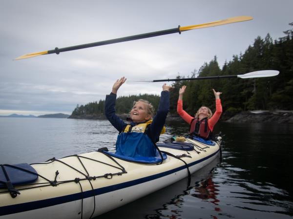 Orca family kayaking tour, Vancouver Island