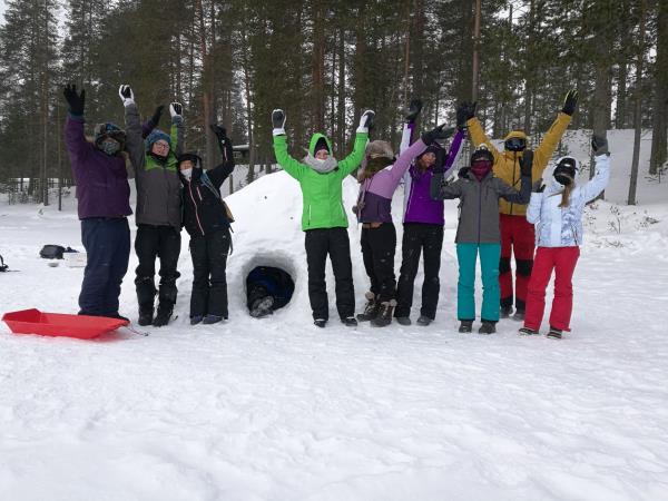 Family winter activity holiday, Finland