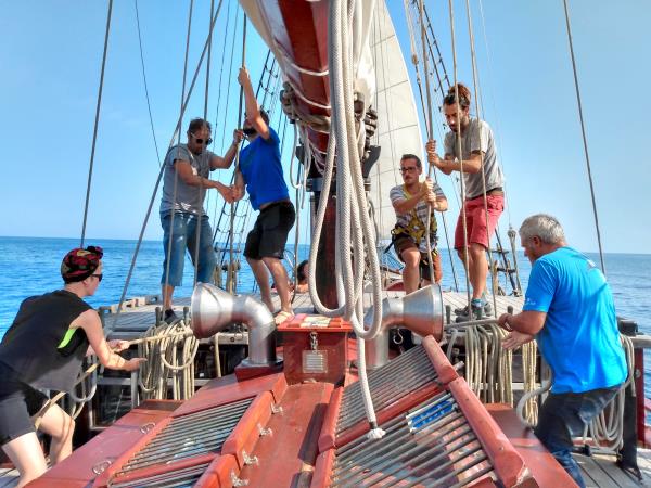Tall ship sailing pirate festivals in English Channel