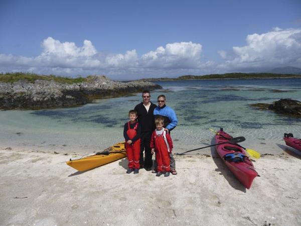 Family sea kayaking short break in Scotland