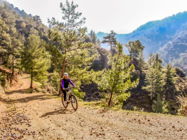 Cycling in the Troodos mountains, Cyprus