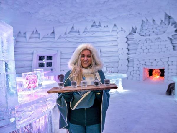 Northern Lights with snow hotel holiday