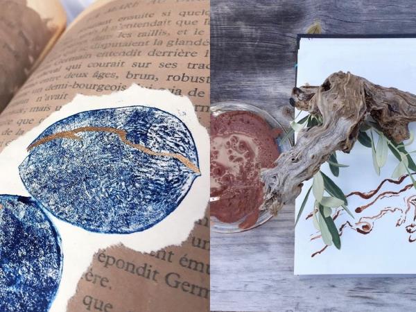Concertina sketchbook painting holiday in Greece
