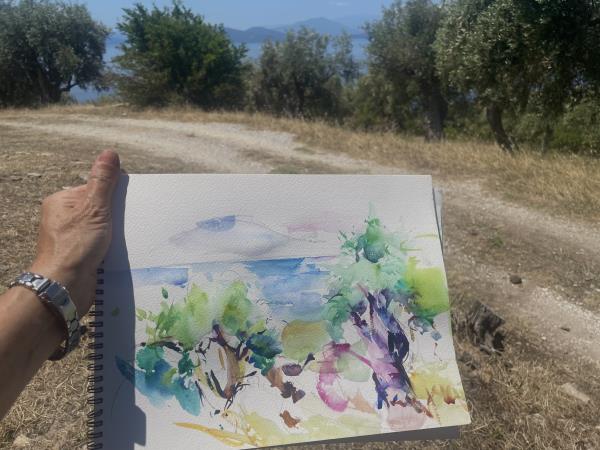 Watercolour painting and walking holiday in Greece