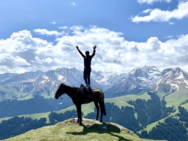Horse riding tour around Hanas Lake, China