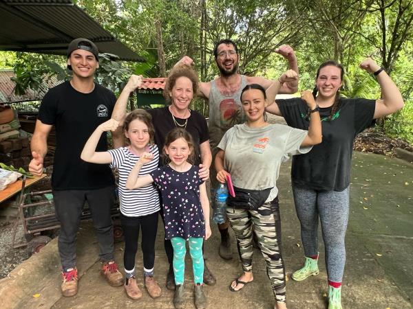 Family volunteering at wildlife rescue centre, Costa Rica