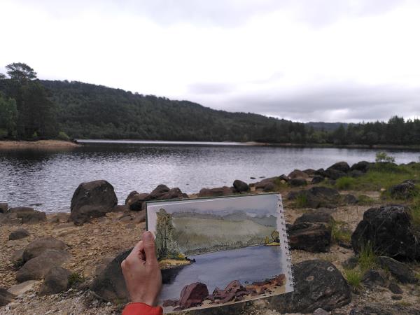 Scotland painting holiday, around the blooming heather