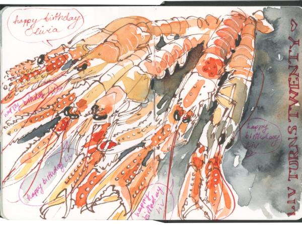 Sketchbook painting holiday in Greece