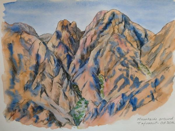 Painters retreat in mountains in Southern Morocco